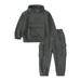 QIANGONG Boys Outfit Sets Solid Boys Outfit Sets Stand Neckline Long Sleeve Boys Outfit Sets Grey 3-4 Years