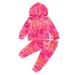 Gwiyeopda Toddler Baby Girl Tie Dye Tracksuit Outfit Top and Pants 2Pcs Clothes Jogging Suits