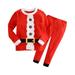 EHQJNJ Boy Outfits 3-6 Months Winter Boy Outfit Boys Pajamas for Baby Girls Boys Christmas Santa Claus Xmas Pajamas Set Cotton Pjs Toddler Sleepwear Kids Clothes Set