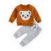 TheFound 2Pcs Toddler Baby Boys Girls Clothes Cartoon Bear Long Sleeve Sweatshirt Tops Long Pants Outfits Tracksuit