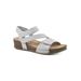 Women's Fern Sandal by White Mountain in White Leather (Size 8 M)