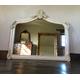 Large Arch Scroll Ornate Statement French Ivory Cream Wood Overmantle Fireplace Gothic Swept Large Wall Leaner Mirror 5ft