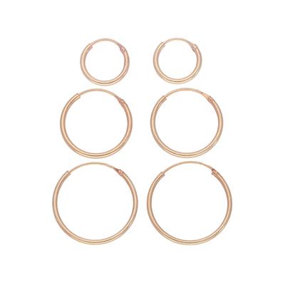 Creolen-Set FIRETTI "Multipack Schmuck Geschenk Silber 925 Ohrschmuck Creolenset", rosa (roségoldfarben), Ohrringe, Damen, Silber 925 (Sterlingsilber) Image