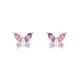 Paar Ohrstecker AMOR "Schmetterling, 2036525, 2036526, 2036528" Ohrringe Gr. mit Zirkonia, Silber 925 (Sterlingsilber), bunt (silberfarben, pink, lila, rosa, rosa) Mädchen Mädchenschmuck mit Zirkonia