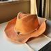 Anthropologie Accessories | Anthropologie Orange Color Cowboy Weston Hat | Color: Orange/Silver | Size: Os