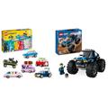 LEGO Classic Kreative Fahrzeuge, Bausteine-Set für Bunte Modellautos inkl. LKW & City Blauer Monstertruck, Offroad-Auto-Spielzeug, Fahrzeug-Set