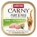 Sparpaket: 64x100g animonda Carny Adult Pure & Mild Huhn + Katzenminze Katzenfutter nass
