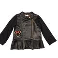 Disney Jackets & Coats | Disney Minnie Mouse Black Leather Ruffled Jacket Sequins Zip Up | Color: Black | Size: 5tg