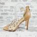 Jessica Simpson Shoes | New Jessica Simpson Oprina Gold Studded Caged High Heel Sandals X427 | Color: Cream/Gold | Size: 8.5