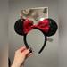 Disney Accessories | Disney Parks Sequin Minnie Mouse Ears Headband | Color: Black/Red | Size: Os