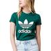 Adidas Tops | Adidas Forest Green Tree Foil Cotton Elastane T-Shirt Women's Size Xs | Color: Green/White | Size: Xs