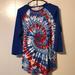 Lularoe Tops | Lularoe Baseball Style T Shirt- Patriotic Tie Dye | Color: Blue/Red | Size: S