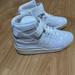 Adidas Shoes | Adidas Forum White Patent Women’s High Top Leather Shoes 9 1/2 | Color: White | Size: 9.5