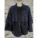 Anthropologie Sweaters | Anthropologie Flower Field Sweater Jacket Cardigan L Lace Wool Crop Bell Sleeve | Color: Black/Blue | Size: L
