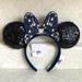 Disney Accessories | Disney Disneyland 65th Anniversary Jeweled Headband Minnie Mouse Ears Rhinestone | Color: Black/Blue | Size: Os