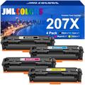 JMLCOLORS 207X 207A Toner Cartridge Multipack Compatible for HP 207X 207A W2210X W2211X W2212X W2213X for Color Laserjet Pro MFP M283fdw M283fdn M282nw M255dw M255nw-Black Cyan Yellow Magenta(No Chip)