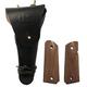 WWII U.S COLT Leather M1911 .45 Hip Holster- Left Hand Version with Colt Walnut Wood Hand Grips (COMBO) (BLACK)