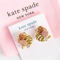 Kate Spade Jewelry | Kate Spade Patisserie Cluster Croissant Crystal Studs Earrings | Color: Gold/Pink | Size: Os