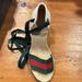 Gucci Shoes | Beautiful Gucci White Platform Espadrille Sandals!! Classic Gucci | Color: Red/White | Size: 8