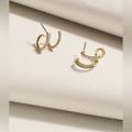 Madewell Jewelry | Madewell Demi Fine Pave Double Hoop Earring | Color: Gold | Size: Os