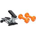 Ultrasport Swing Stepper, Hometrainer Stepper mit Trainingscomputer & Amazon Basics Neopren Hanteln Gewichte, Orange, 2er-Set, 2 x 3 Kg 6.0