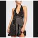 Free People Dresses | Free People Black Beaded Mini Dress Patchwork Low Back Whimsigoth Boho | Color: Black | Size: S