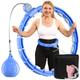 Weighted Workout Hoop for Adult Weight Loss - 48" Fit Hoop Plus Size, Quiet Fitness Circles with Cooling Towel and Body Tape Measure - Abs Exercise Equipment for Home