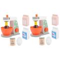 Toyvian 2 Sets Cream Mixer Electric Realistic Blender Kids Toys Kitchen Appliances Toys Kıds Toys Girl Blender Toy Fruit Kitchen Puzzle Toy Toys for Kids Child Coffee Machine Wood Cosplay