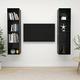 Lechnical Wall-mounted TV Cabinets 2 pcs High Gloss Black Engineered Wood,TV Stands,Wall-mounted TV Cabinets,Floating TV Unit Wall Mounted QA