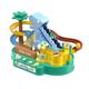 Colcolo Dinosaur Race Track Toys with Music and Light Funny Indoor Toy Climb Stairs Toy Track Slide Toy for Birthday Gift Baby Kids