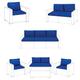 Replacement Cushion Pads for Rattan Furniture keter Allibert California Cushions | Patio Garden Arm Chair, Sofa Seat Pads | Water Resistant & Lightweight (Royal Blue, 3 Seater Sofa - 6 Pieces)