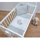 4 Piece 80x70 cm Duvet & Cover with Pillow & Pillowcase Bedding Set for Baby Crib (Moon Grey)
