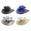 Harilla Elegant Feather Fascinator Headpiece for Women - Chic Hair Accessory for Special Occasions, Blue Black Beige Gray
