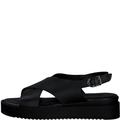 Tamaris Damen Keilsandalen, Frauen Sandalen,wedge-heel,hoch,sommerschuhe,freizeitschuhe,offene schuhe,strandschuhe,keilabsatz,BLACK,41 EU