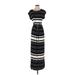 Max Studio Casual Dress - Maxi: Black Stripes Dresses - Women's Size Small