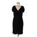 Tiana B. Cocktail Dress - Wrap: Black Solid Dresses - Women's Size Large