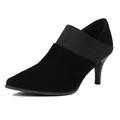 Lizoleor Work Stiletto Heels Women Pointed Toe Ankle Boots Elastic Slip On Winter Elegant Work Booties Evening Dress Black Size 7.5 UK/43