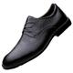 New Dress Oxford Shoes for Men Lace Up Round Burnished Toe Leather Derby Shoes Anti-Slip Non Slip Low Top Block Heel Classic (Color : Black, Size : 7.5 UK)