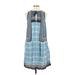 LOFT Beach Casual Dress Tie Neck Sleeveless: Blue Dresses - Women's Size Medium