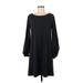 Ann Taylor LOFT Casual Dress - Sweater Dress: Black Solid Dresses - Women's Size Medium