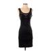 Betsey Johnson Cocktail Dress - Sheath Scoop Neck Sleeveless: Black Solid Dresses - Women's Size 2