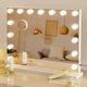 blayram Hollywood Vanity Mirror with Lights, 58X46CM Makeup Mirror with Dimmable Lighting, Touch Control Dressing Table Mirror 3 Colours 15 LED Bulbs Tabletop Wall Mounted Cosmetic Mirror