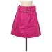 Bar III Faux Leather A-Line Skirt Knee Length: Pink Solid Bottoms - Women's Size Small