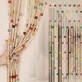 Rainbow Colorful Beaded Curtain,Bamboo Door Curtain,Natural Wood Beaded Curtains String Bead Curtain for Doorways,Window Decorations,for Living Room,Bedroom,Coffee House (100x200cm(50 Strands))