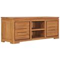 Lechnical TV Cabinet 110x30x40 cm Solid Teak Wood,TV Stand Unit,TV Cabinet,TV Stands & Multimedia Centres,Living Room Furniture TL