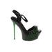 Shoe Republic LA Heels: Slingback Stiletto Cocktail Party Green Shoes - Women's Size 6 - Open Toe