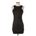 Forever 21 Cocktail Dress - Mini Crew Neck Sleeveless: Black Solid Dresses - Women's Size Small