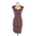 Akira Chicago Red Label Casual Dress - Bodycon Sweetheart Sleeveless: Brown Print Dresses - Women's Size Medium