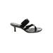 Vince Camuto Mule/Clog: Slip-on Kitten Heel Cocktail Black Print Shoes - Women's Size 7 1/2 - Open Toe