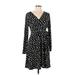 Hail3y:23 Casual Dress - Wrap: Black Polka Dots Dresses - Women's Size Large